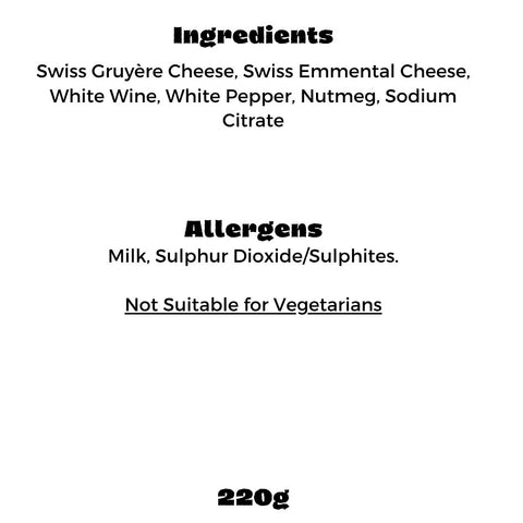 Classic Swiss Gruyère & Emmental Cheese Fondue (220g)