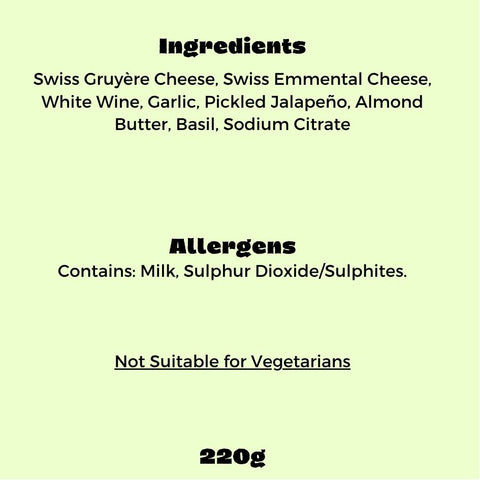 Pickled Jalapeño, Basil & Almond Cheese Fondue (220g)